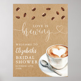 Bröllopsdusch välkomstskylt 'Love Is Brewing Rusti Poster