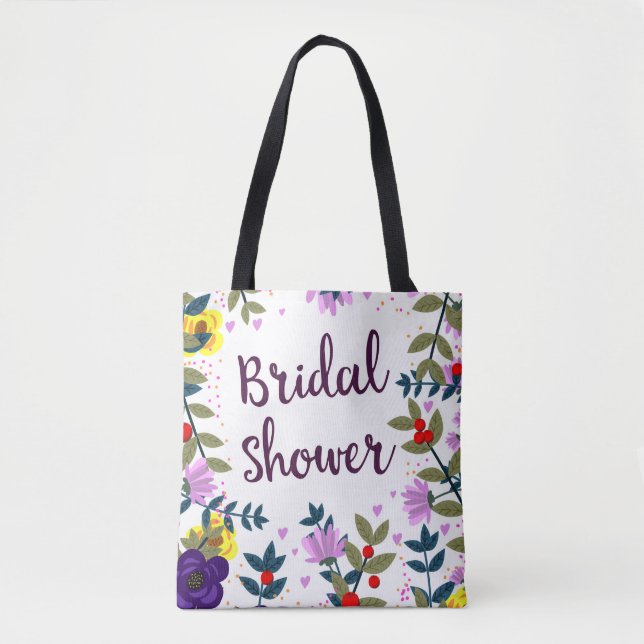 Bröllopsdusch Vintage Blommor Tygkasse (Framsida)