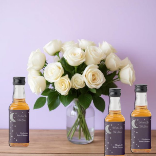 Bröllopsduscha 'Skrivet i stjärnorna' Spritflaskor Etikett (Skapare uppladdad)