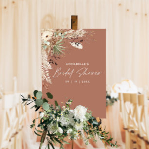 Bröllopsduschar budget pampas gräs modern elegant poster
