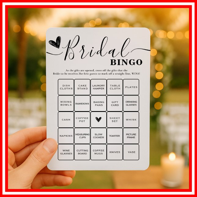 Bröllopsduschbingo Bröllop Elegant Kalligrafi Inbjudningar (Skapare uppladdad)