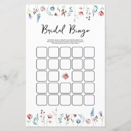 Bröllopsduschbingospel med vilda blommor
