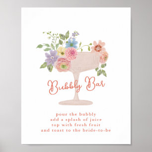 Bröllopsduschens bubbelbar skylt för Love in Bloom