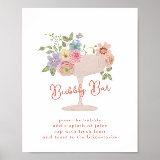 Bröllopsduschens bubbelbar skylt för Love in Bloom