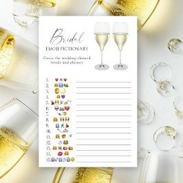 Bröllopsduschens champagne-emoji Pictionary-spel