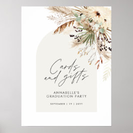 Bröllopsduschetcocktail pampaskort och gåvor boho  poster
