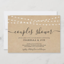 Bröllopsduschinbjudan för rustika par