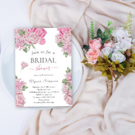 Bröllopsduschinbjudan med blommor rosor inbjudningar