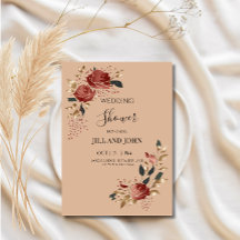 Bröllopsduschinbjudan Modern Bridal Ros