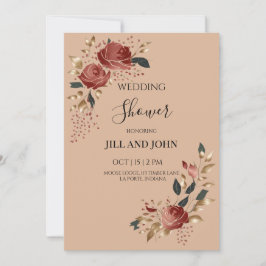 Bröllopsduschinbjudan Modern Bridal Ros  Inbjudningar