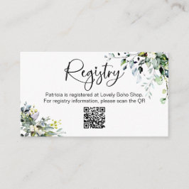 Bröllopsduschpresentregistrering QR-insats  Tilläggskort