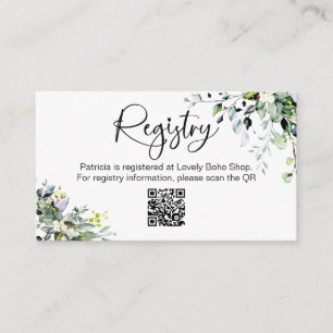 Bröllopsduschpresentregistrering QR-insats Tilläggskort
