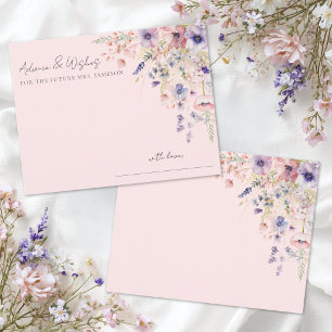 Bröllopsduschråd för Blush Rosa Vildblomma Tilläggskort