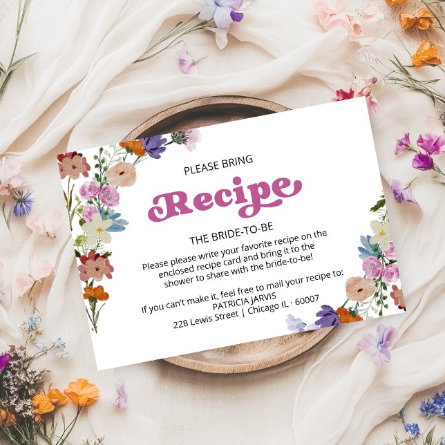Bröllopsduschrecept för vildblommor inbjudningar (Skapare uppladdad)