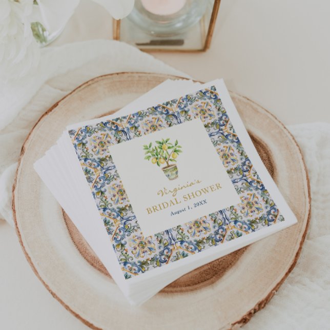 Bröllopsduschservetter Main Squeeze Pappersservett (Italian Main Squeeze Bridal Shower Napkins by Painted Paperie
)