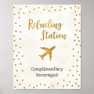 Bröllopsduschskylt för Bränslepåfyllningsstation Poster