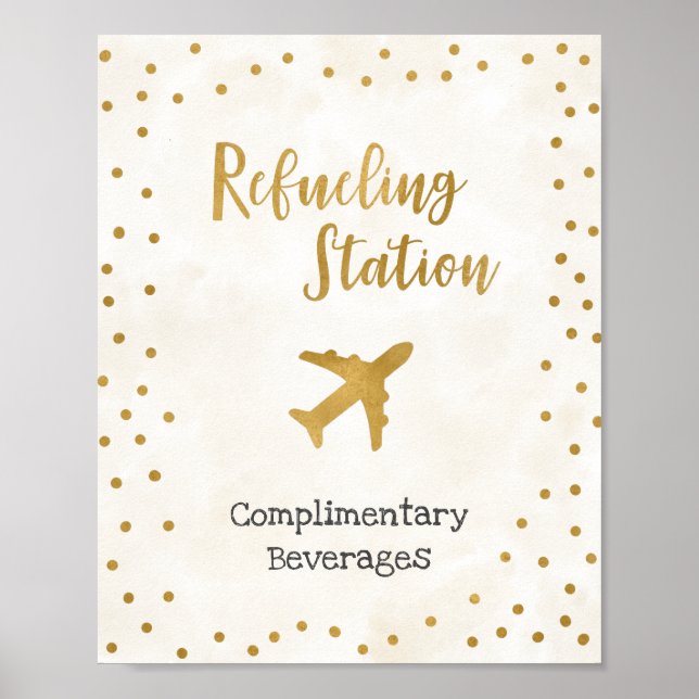 Bröllopsduschskylt för Bränslepåfyllningsstation Poster (Framsidan)