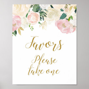 Bröllopsduschskylt i rosa och guld poster