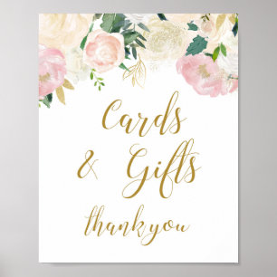 Bröllopsduschskylt i rosa och guld poster