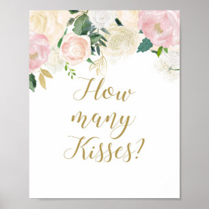 Bröllopsduschskylt i rosa och guld poster
