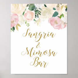 Bröllopsduschskylt i rosa och guld poster