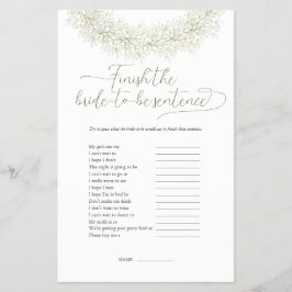 Bröllopsduschspel Flyer för att Färdigställa Menin