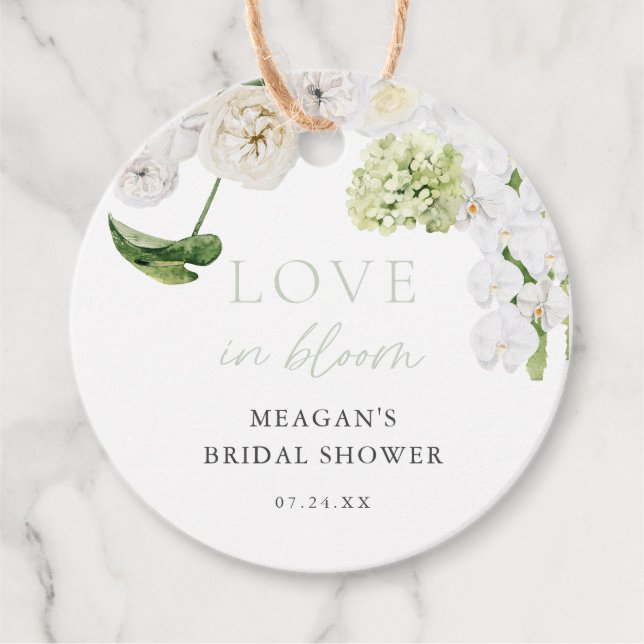 Bröllopsduschtackpresenter med Love In Bloom Gåvor Etiketter (Framsida)