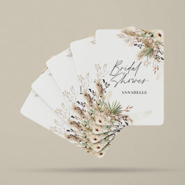 Bröllopsdusörgåva pampas eukalyptus elegant casinokort
