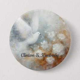 Bröllopsduva Blommig Knapp - Anpassningsbar