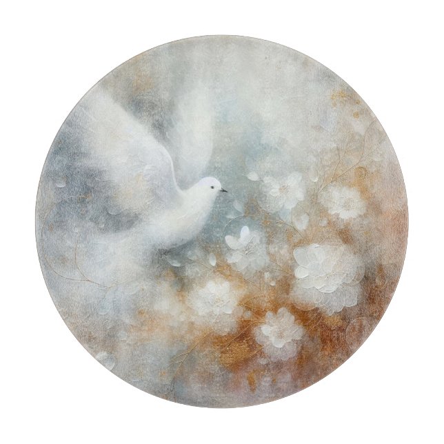 Bröllopsduva Blommig Skärbräda (Framsidan)