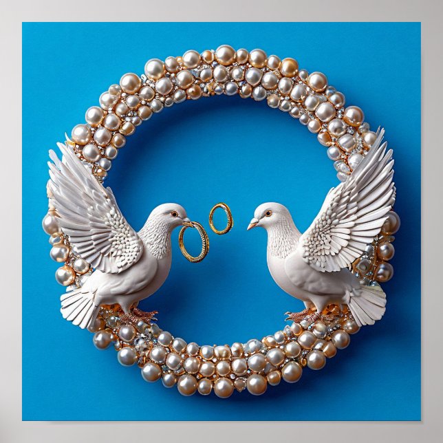 Bröllopsduvor Konst Poster (Framsidan)