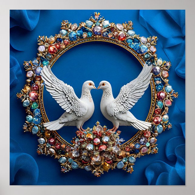 Bröllopsduvor Konst Poster (Framsidan)