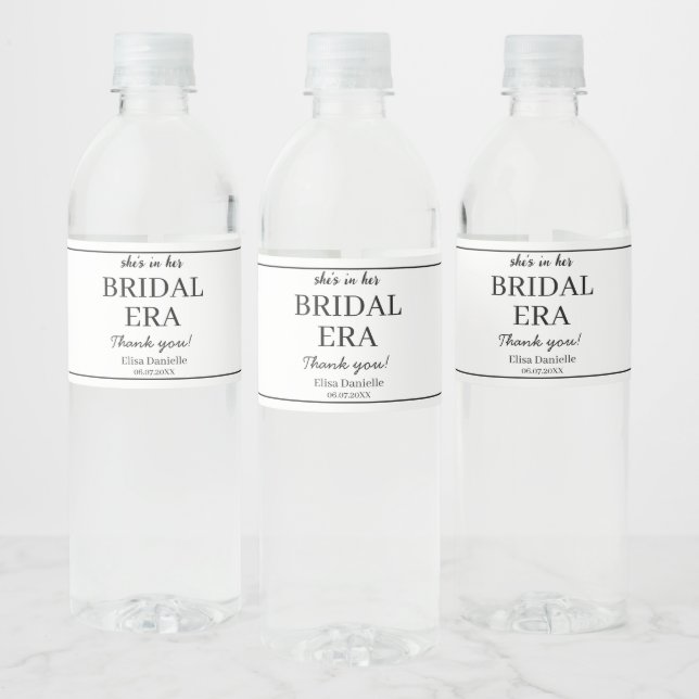 Bröllopseran Minimalistisk Modern Anpassad Bröllop Vattenflaskor Etikett (Flaskor)