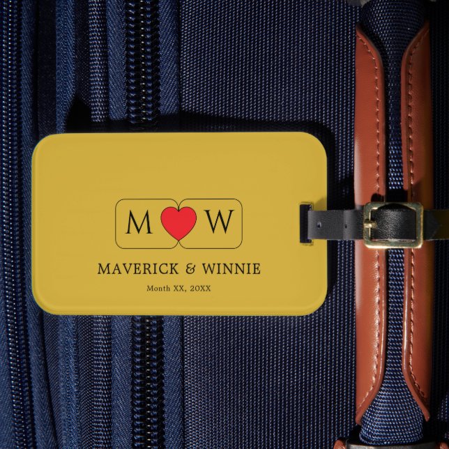 Bröllopsetikett för resväska perfekt som bröllopsg bagagebricka (Framsida Insitu 4)