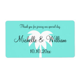 Bröllopsetiketter för anpassningsbar träd-strandbr fraktsedel