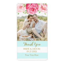 Bröllopsetiketter för Blommigt av vattenfärgen Aqu Fraktsedel