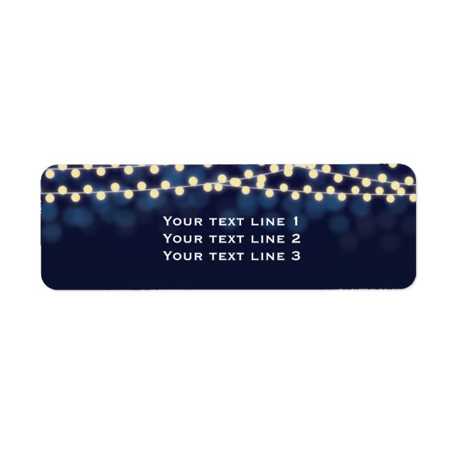 Bröllopsetiketter för Chicen Blue Night Himlar Str Returadress Etikett (Framsidan)