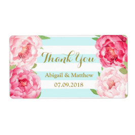 Bröllopsetiketter för Rosa av Blommigten  med blå  Fraktsedel