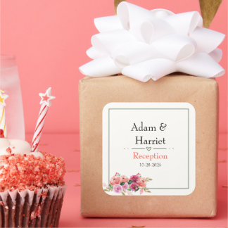 Bröllopsetiketter Fyrkantigt Klistermärke