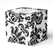 Bröllopsfack för svart och vit Blommigt