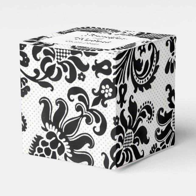 Bröllopsfack för svart och vit Blommigt Presentaskar (Framsidan Sidan)