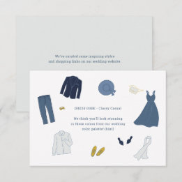 Bröllopsfärger & Klädkod Klädillustrationer Tilläggskort