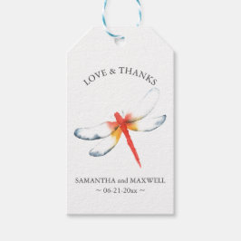 Bröllopsfavor Märkre Red Dragonfly Presentetikett