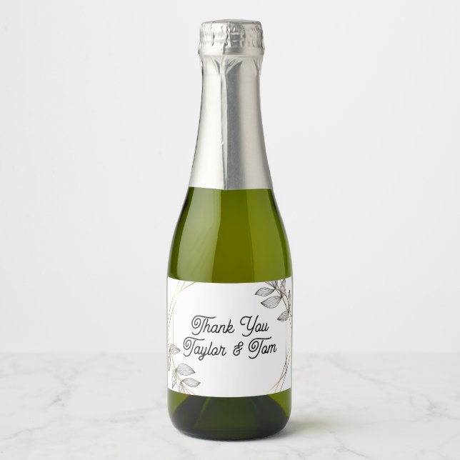 Bröllopsfavör mini flaska-etiketter (Framsida)