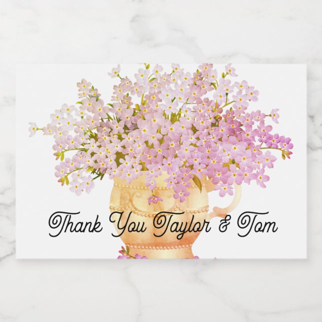 Bröllopsfavör mini flaska-etiketter (Enkel etikett)