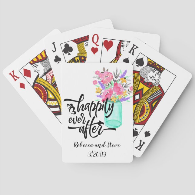 Bröllopsfavoritblommor Mason Burk Casinokort (Baksidan)
