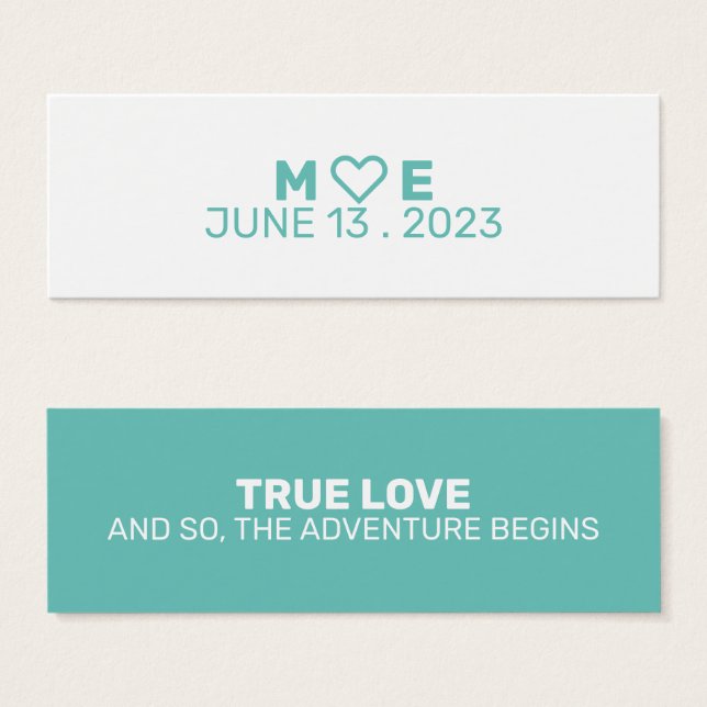 Bröllopsfavoritbokmärke Litet Visitkort (Framsida & baksida)