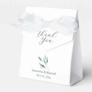 Bröllopsfavoritboxar Dusty Blue Botanicals Presentaskar