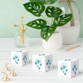 Bröllopsfavoritboxar Teal Butterflies Heart Presentaskar