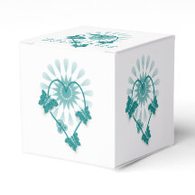 Bröllopsfavoritboxar Teal Butterflies Heart